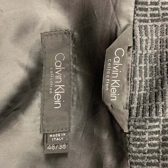 CALVIN KLEIN COLLECTION Charcoal Black Textured Wool  Cashmere Jacket - Picture 7 of 7